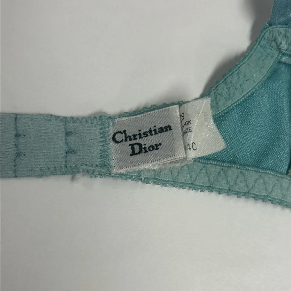 Dior Lace Trim Bra in Teal and Gray - Picture 5 of 6